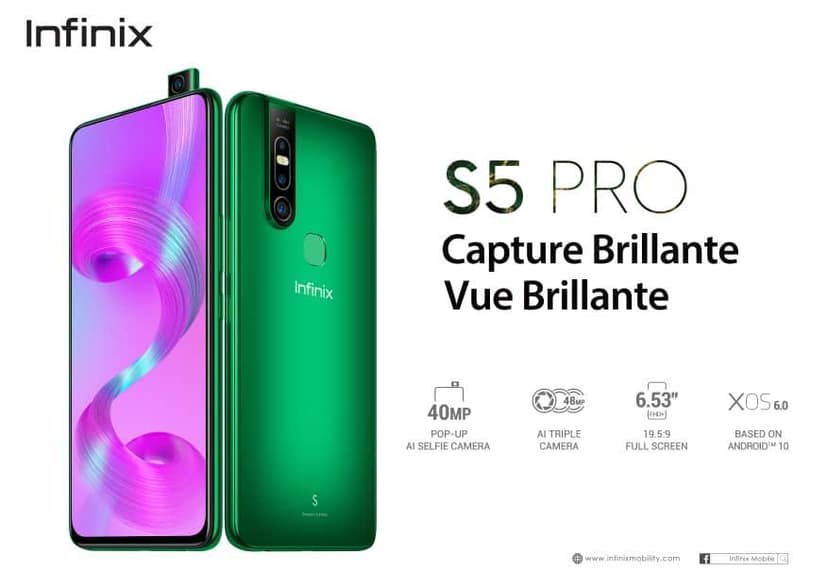 Infinix lance le S5 PRO le tout premier smartphone au monde avec une caméra selfiepop-upde40MP