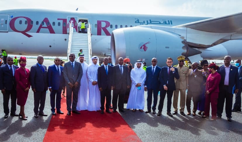 Transport aérien : Amadou Koné reçoit le 1er vol direct de Qatar Airways