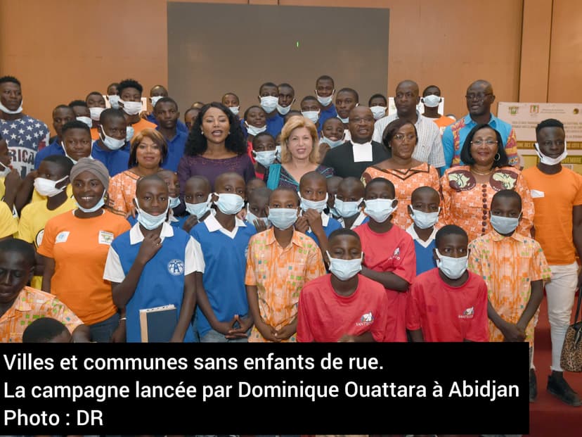 Villes et communes sans enfants de rue : La campagne lancée par Dominique Ouattara à Abidjan (Côte d’Ivoire)