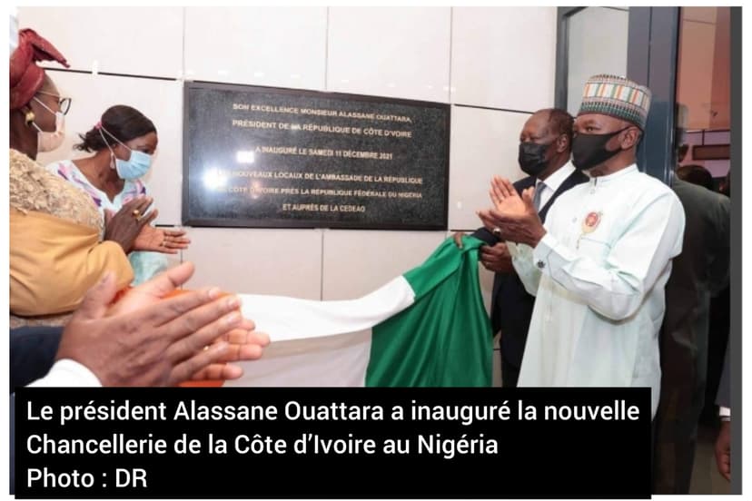 Diplomatie : la nouvelle ambassade de Côte d’Ivoire au Nigéria ouverte par le président Alassane Ouattara
