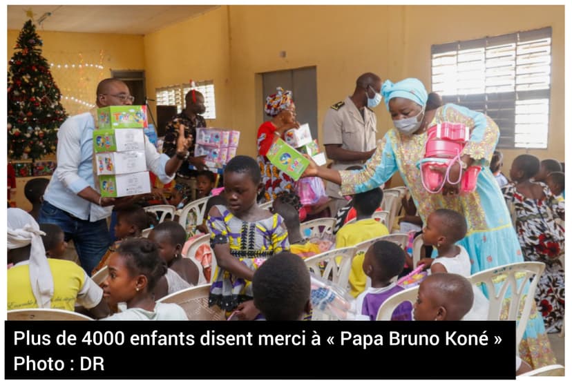 Arbre de Noël dans la Bagoué : plus de 4000 enfants disent merci à « Papa Bruno Koné » 