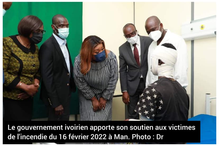 Côte d'Ivoire - Incendie à Man et à Ouaninou : le gouvernement salue la solidarité des populations de l'ouest