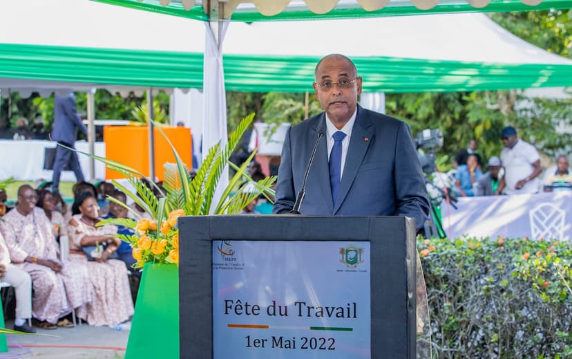 Fête du travail en Côte d'Ivoire : le Premier ministre invite les centrales syndicales à demeurer aux côtés du gouvernement dans une dynamique de dialogue social constructif