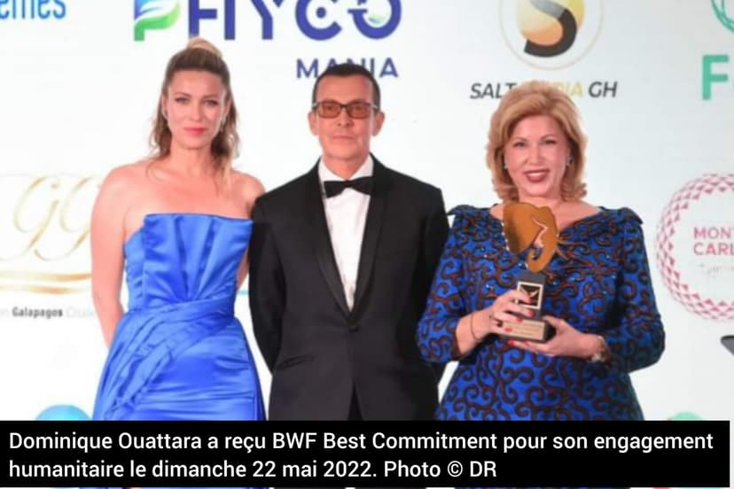 Festival de Cannes 2022 : Mme Dominique Ouattara reçoit le prix humanitaire BWF Best Commitment