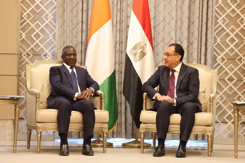 Adama Bictogo s'entretient avec le Premier ministre égyptien Moustafa Kemal Madbouli