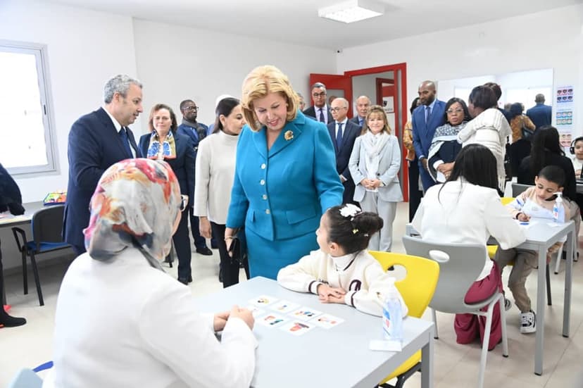 Maroc : Dominique Ouattara visite le Centre pour sourds et malentendants de la Fondation Lalla Asmaa