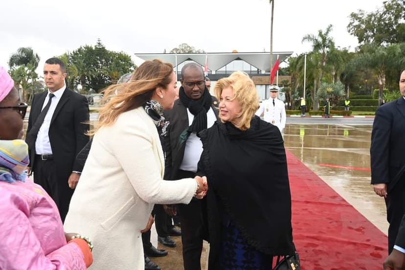 Côte d’Ivoire : La Première Dame Dominique Ouattara a quitté ce samedi le Maroc après 72h de visite travail