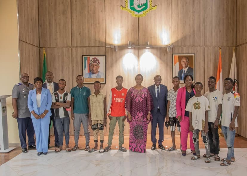 Nigéria : Chantal Fanny aux côtés de jeunes Ivoiriens victimes d'un trafic d'êtres humains