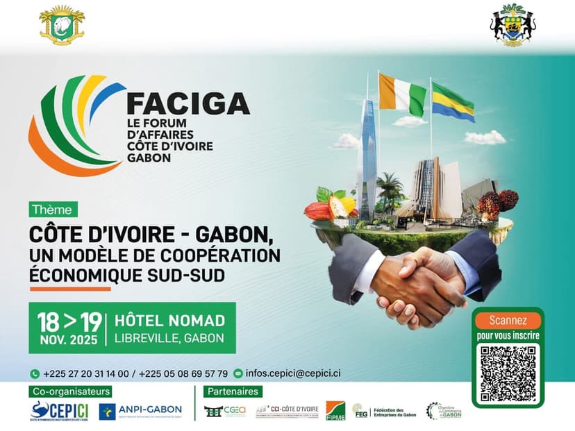 FACIGA 2025 : Libreville accueille le Forum d'Affaires Côte d'Ivoire-Gabon, un modèle de coopération sud-sud