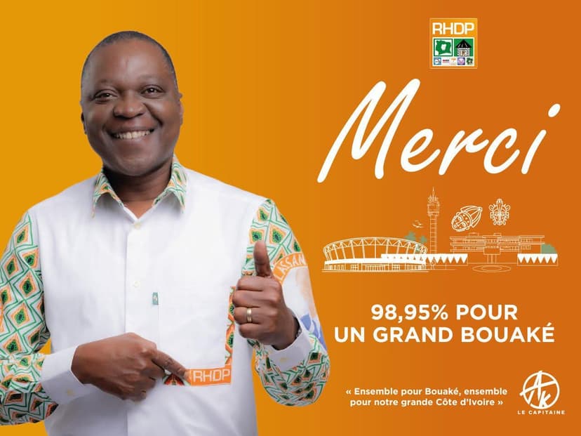 Législatives 2025 à Bouaké : Amadou Koné propulse le RHDP à 6 sièges